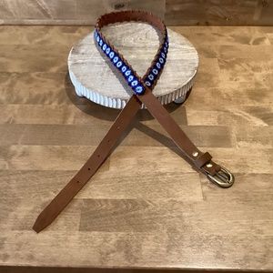Ecote’ Leather & Beaded Belt Size M (38”)